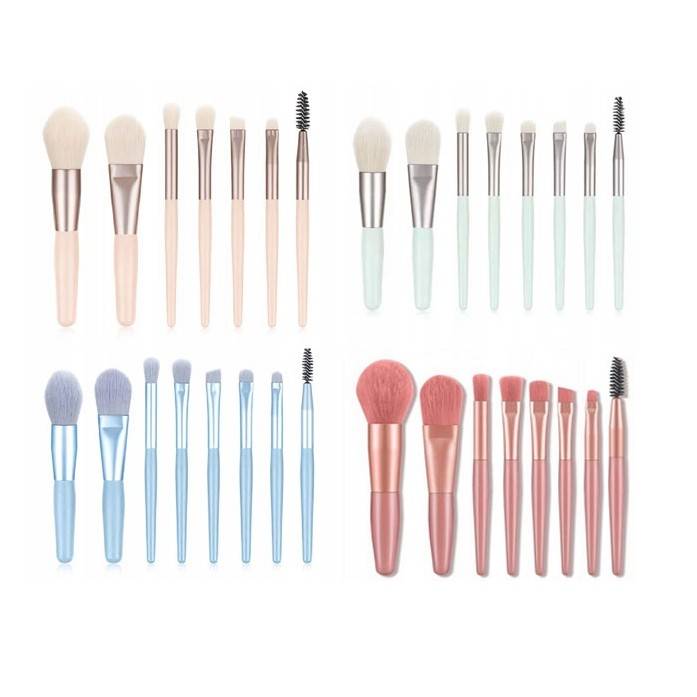 Travel Set - Zestaw Mini Pędzli do Makijażu 8 szt Różne Kolory